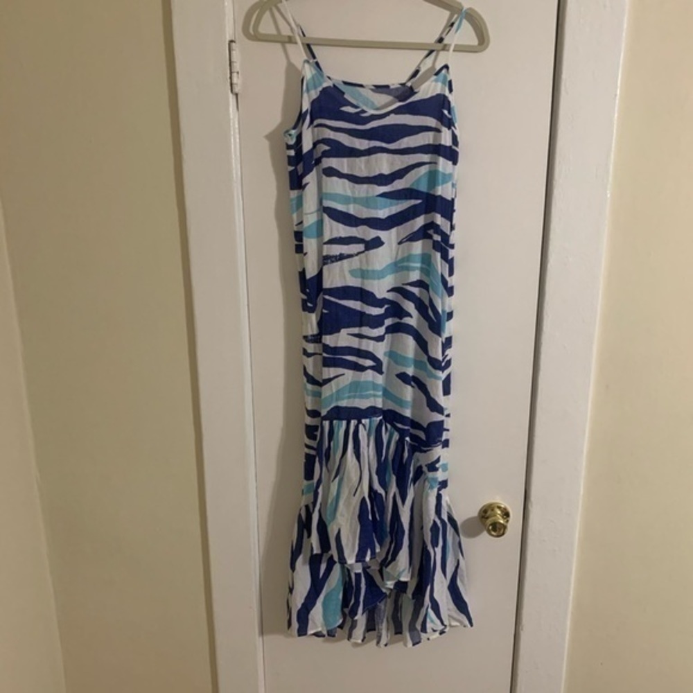 Lucca Couture Blue Print Maxi‎ Dress Size Small